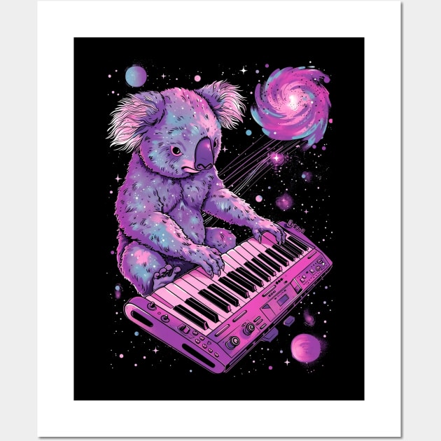 Nebula Koala Keyboardist Wall Art by AriWiguna